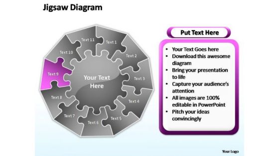 PowerPoint Process Editable Multiple Jigsaw Ppt Backgrounds