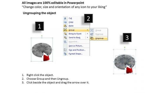 PowerPoint Process Editable Puzzle Segment Pie Chart Ppt Theme