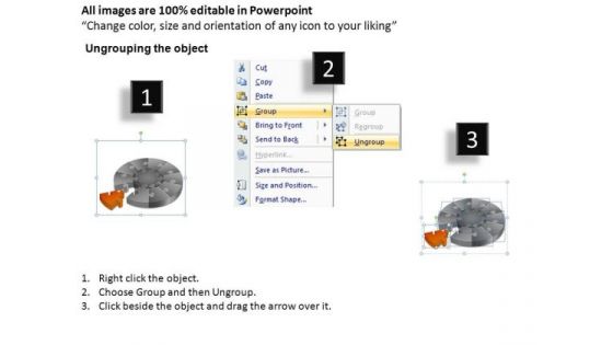 PowerPoint Process Education Puzzle Segment Pie Chart Ppt Themes