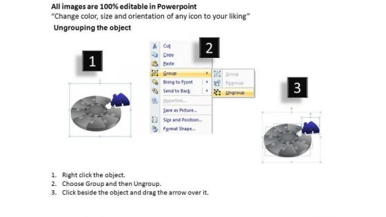 PowerPoint Process Executive Education Puzzle Segment Pie Chart Ppt Theme