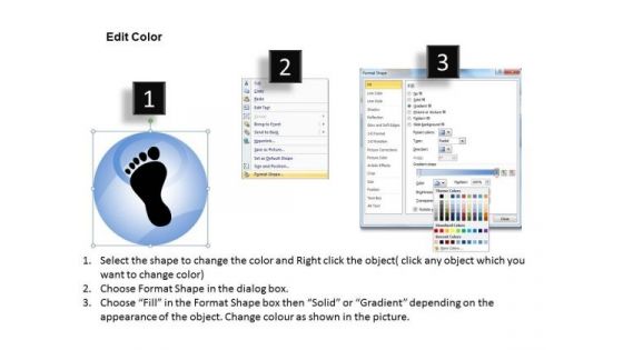 PowerPoint Process Graphic Footprints Ppt Slide