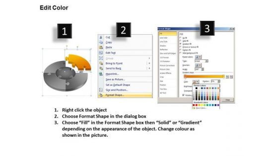 PowerPoint Process Graphic Pie Chart Puzzle Process Ppt Layout