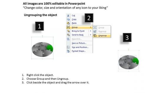 PowerPoint Process Growth Jigsaw Pie Chart Ppt Template