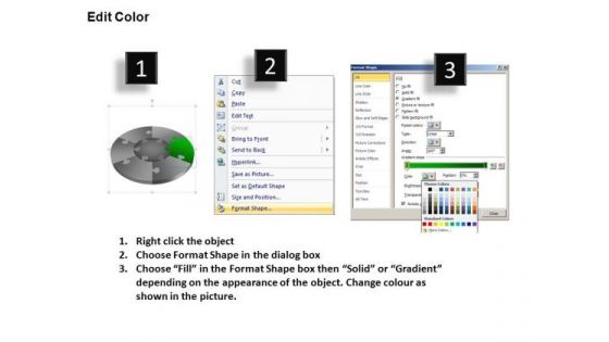 PowerPoint Process Growth Jigsaw Pie Chart Ppt Template