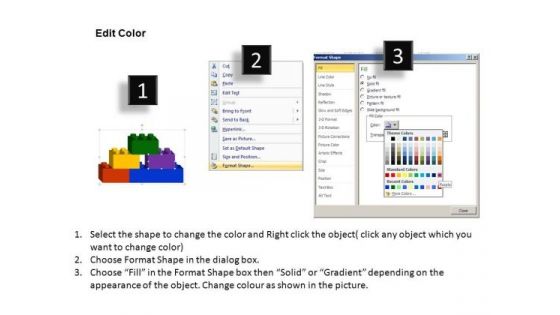 PowerPoint Process Growth Lego Ppt Template