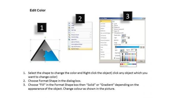 PowerPoint Process Growth Triangle Puzzle Ppt Theme