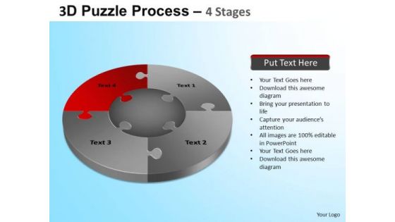 PowerPoint Process Process Jigsaw Pie Chart Ppt Slides
