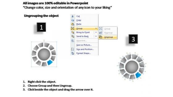 PowerPoint Process Strategy Donut With Core Ppt Slide Designs