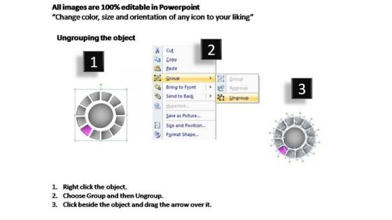 PowerPoint Process Strategy Donut With Core Ppt Slides