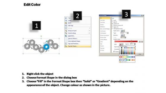 PowerPoint Process Strategy Gears Process Ppt Designs