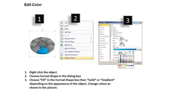 PowerPoint Process Strategy Pie Chart Puzzle Process Ppt Template