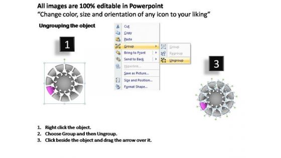 PowerPoint Process Strategy Pie Chart With Arrows Ppt Designs