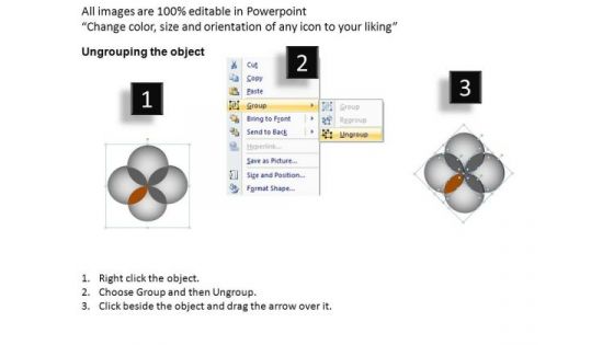 PowerPoint Process Success Four Overlapping Ppt Themes