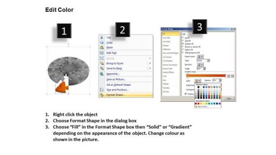 PowerPoint Process Success Pie Chart Puzzle Process Ppt Slide