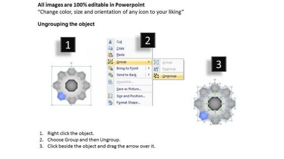 PowerPoint Process Teamwork Hub And Spokes Process Ppt Design