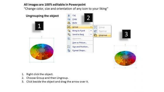 PowerPoint Process Teamwork Pie Chart Puzzle Process Ppt Template