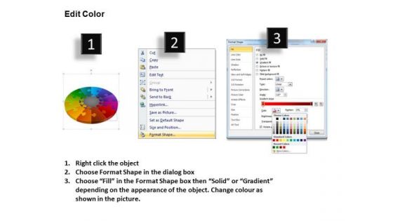 PowerPoint Process Teamwork Pie Chart Puzzle Process Ppt Template