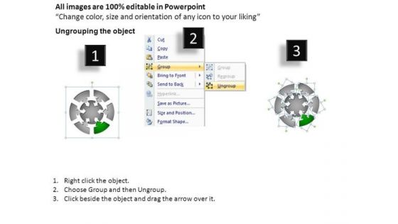 PowerPoint Process Teamwork Round Chart Ppt Template