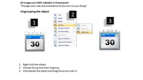 PowerPoint Slide Calendar 30 Oct Diagram Ppt Presentation
