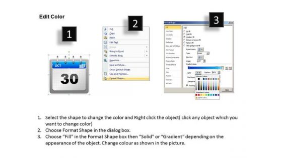 PowerPoint Slide Calendar 30 Oct Diagram Ppt Presentation