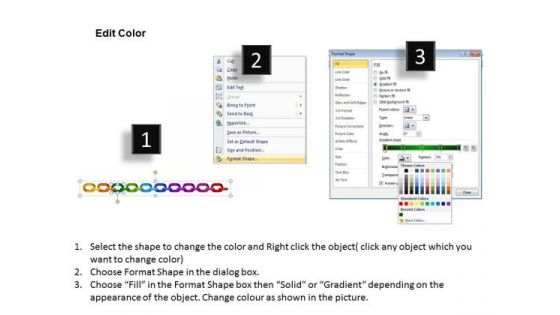 PowerPoint Slide Circle Process Chains Flowchart Ppt Backgrounds