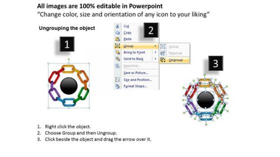 PowerPoint Slide Circular Chain Process Teamwork Ppt Themes