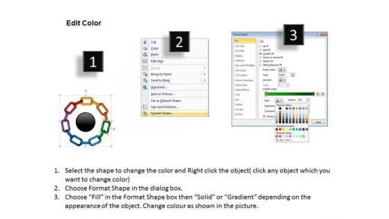 PowerPoint Slide Designs Circular Gears Process Business Ppt Presentation