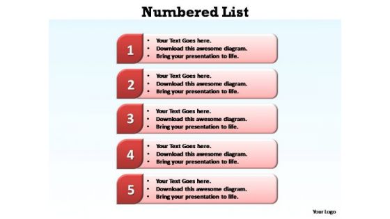PowerPoint Slide Designs Download Numbered List Ppt Template