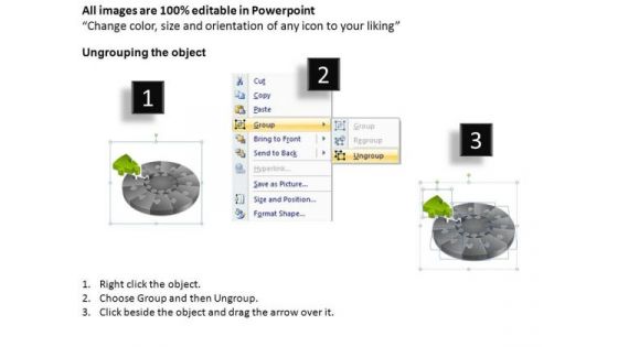 PowerPoint Slide Designs Graphic Pie Chart Puzzle Process Ppt Themes