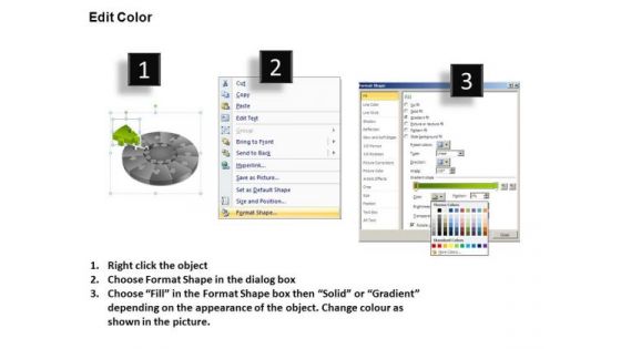 PowerPoint Slide Designs Graphic Pie Chart Puzzle Process Ppt Themes