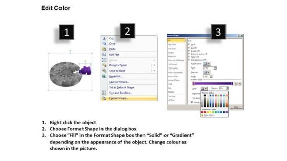 PowerPoint Slide Designs Teamwork Pie Chart Puzzle Process Ppt Theme
