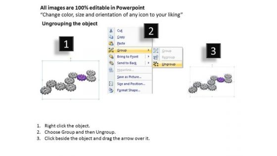 PowerPoint Slide Diagram Gears Process Ppt Template