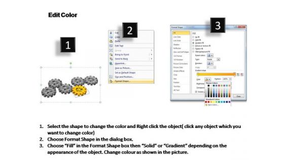 PowerPoint Slide Download Gears Process Ppt Theme