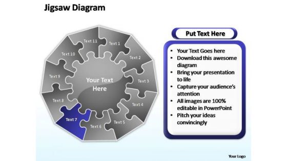 PowerPoint Slide Graphic Multiple Jigsaw Ppt Slides