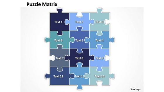 PowerPoint Slide Layout Chart Rectangular Jigsaw Puzzle Ppt Template