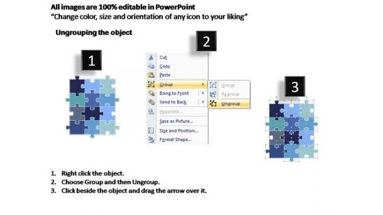 PowerPoint Slide Layout Chart Rectangular Jigsaw Puzzle Ppt Template