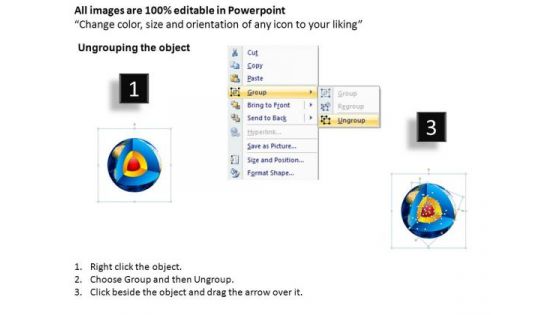 PowerPoint Slide Layout Global Earth Core Diagram Ppt Template