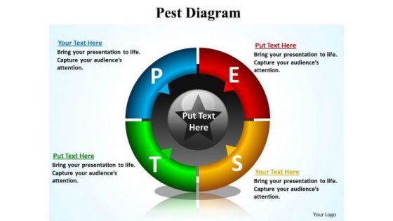 PowerPoint Slide Layout Strategy Pest Diagram Ppt Backgrounds