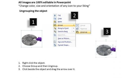 PowerPoint Slide Sales Pie Chart Puzzle Process Ppt Layout