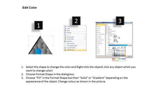 PowerPoint Slidelayout Chart Triangle Puzzle Ppt Template