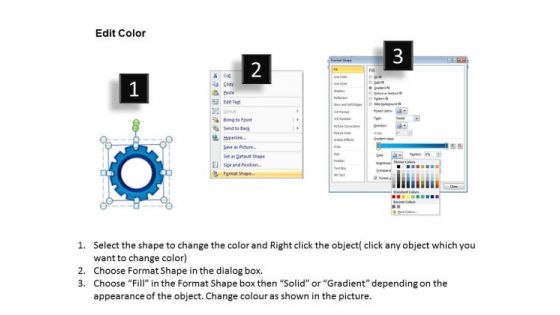 PowerPoint Slidelayout Cycle Chart Circular Gears Ppt Slidelayout