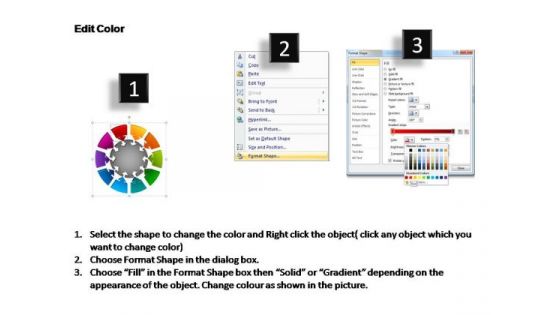 PowerPoint Slidelayout Diagram Pie Chart With Arrows Ppt Design