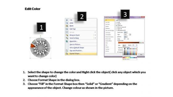 PowerPoint Slidelayout Diagram Pie Chart With Arrows Ppt Theme