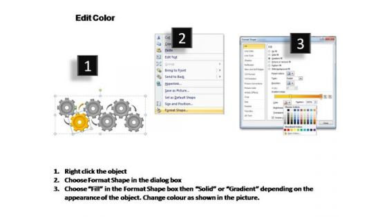 PowerPoint Slidelayout Leadership Gears Process Ppt Template