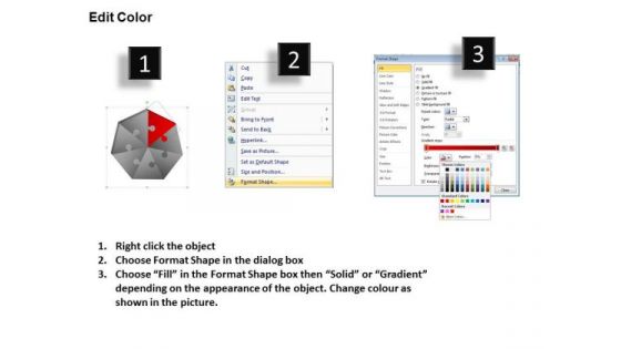 PowerPoint Slidelayout Leadership Hexagon Puzzle Ppt Layouts