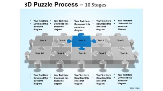 PowerPoint Slidelayout Leadership Puzzle Process Ppt Template