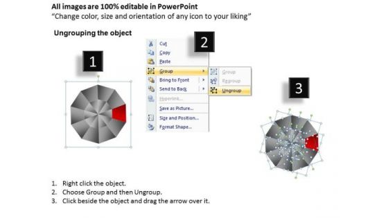 PowerPoint Slidelayout Process Circular Quadrant Ppt Backgrounds