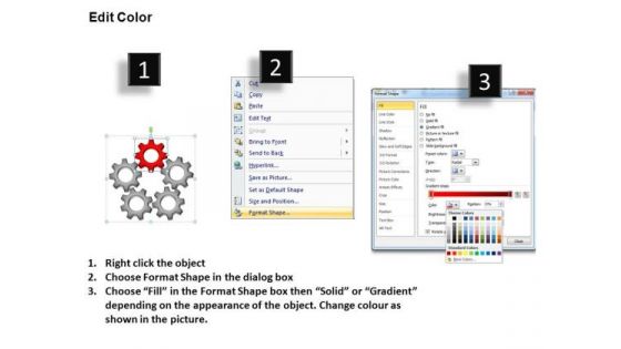 PowerPoint Slidelayout Strategy Circular Gears Ppt Slide