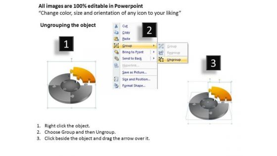 PowerPoint Slidelayout Success Jigsaw Pie Chart Ppt Design