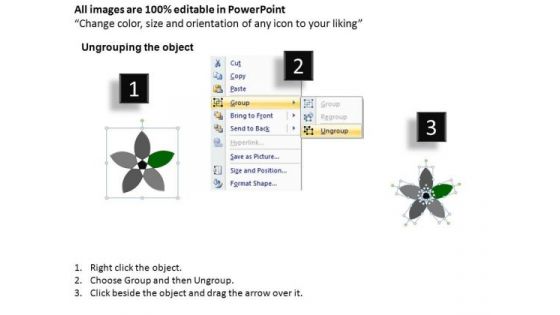PowerPoint Slidelayout Teamwork Flower Petal Ppt Design